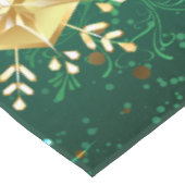 Goldene Schneeflocken im grünen Hintergrund Tischdecke (Schrägansicht)