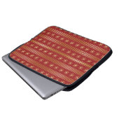 Goldene Schneeflocken im Weihnachtsmuster Laptopschutzhülle (Vorne Knopf)