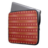 Goldene Schneeflocken im Weihnachtsmuster Laptopschutzhülle (Vorderseite Links)