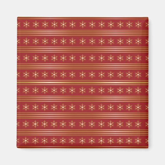Goldene Schneeflocken im Weihnachtsmuster Magnet (Vorne)