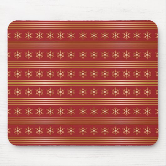 Goldene Schneeflocken im Weihnachtsmuster Mousepad (Vorne)