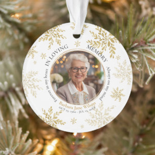 Goldene Schneeflocken In Liebe Erinnerung Andenken Ornament