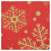 Goldene Schneeflocken in Rot Stoff (Muster)