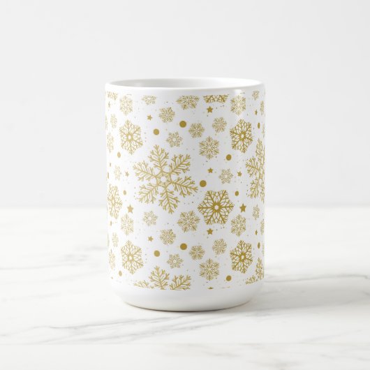Goldene Schneeflocken Kaffeetasse (Mittel)