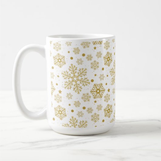 Goldene Schneeflocken Kaffeetasse (Links)