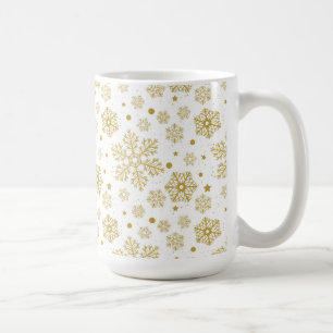 Goldene Schneeflocken Kaffeetasse