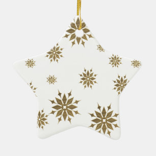Goldene Schneeflocken Keramik Ornament