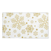 Goldene Schneeflocken Kissenbezug (Rückseite-Links)