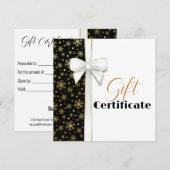 Goldene Schneeflocken Luxusweiße Bow Black (Vorne/Hinten)