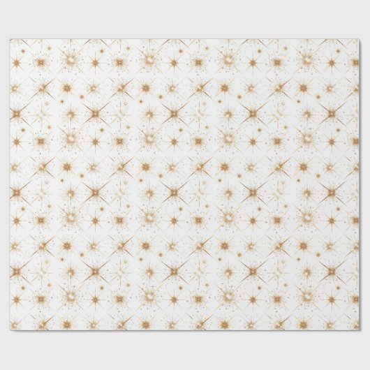 Goldene Schneeflocken Muster Weihnachten Geschenkpapier (Flach)