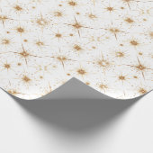 Goldene Schneeflocken Muster Weihnachten Geschenkpapier (Ecke)