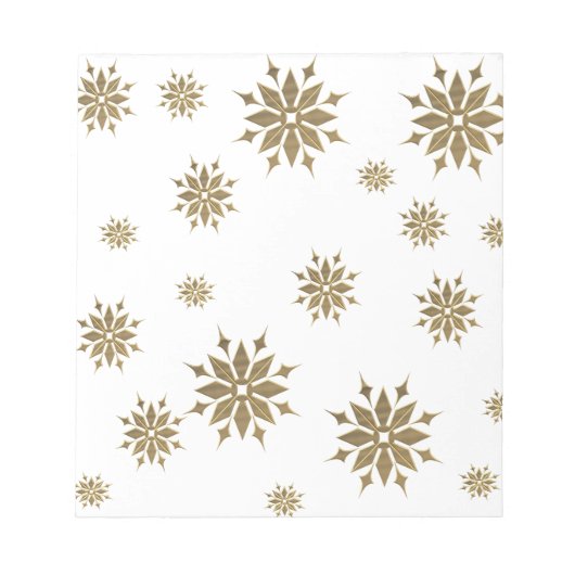 Goldene Schneeflocken Notizblock (Vorderseite)