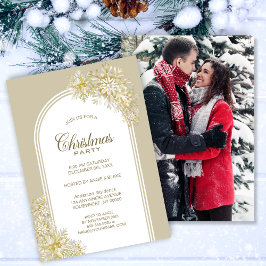 Goldene Schneeflocken Party Einladung