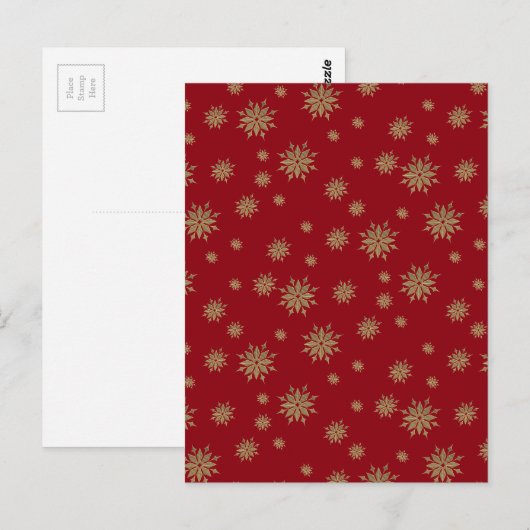 Goldene Schneeflocken Postkarte (Vorne/Hinten)