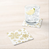Goldene Schneeflocken Rechteckiger Pappuntersetzer (Vor Ort)