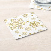 Goldene Schneeflocken Rechteckiger Pappuntersetzer (angewinkelt)