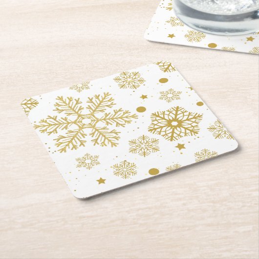 Goldene Schneeflocken Rechteckiger Pappuntersetzer (angewinkelt)