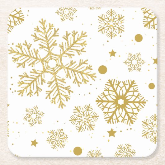 Goldene Schneeflocken Rechteckiger Pappuntersetzer (Vorderseite)