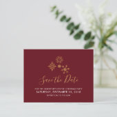Goldene Schneeflocken Save the Date Weihnachten Postkarte (Stehend Vorderseite)