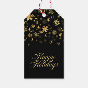 Goldene Schneeflocken Schwarze Weihnachtsgeschenka Geschenkanhänger