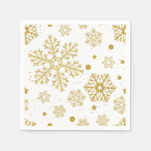 Goldene Schneeflocken Serviette