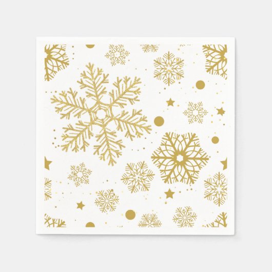 Goldene Schneeflocken Serviette (Vorderseite)