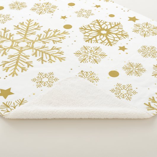 Goldene Schneeflocken Sherpadecke (3/4)