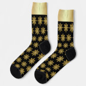 Goldene Schneeflocken Socken (Linkes Detail)