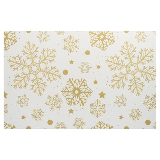 Goldene Schneeflocken Stoff (Fat Quarter (45,7 x 55,9 cm))