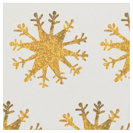 Goldene Schneeflocken Stoff (Nahaufnahme)