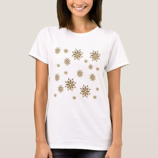 Goldene Schneeflocken T-Shirt (Vorderseite)