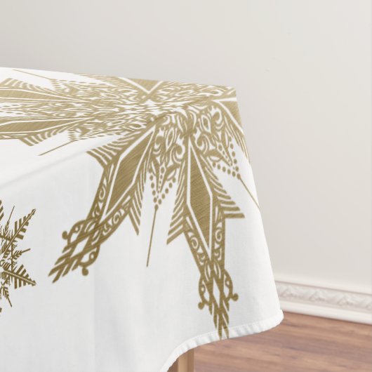 Goldene Schneeflocken Tischdecke (Beispiel)
