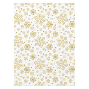 Goldene Schneeflocken Tischdecke