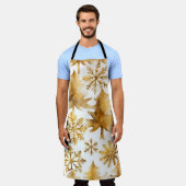Goldene Schneeflocken und Goldgräber Schürze (Getragen)