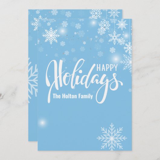 Goldene Schneeflocken und Ornamente Weihnachten Einladung (Vorne/Hinten)