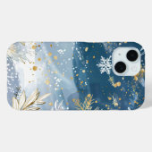Goldene Schneeflocken und Winter-Folione Case-Mate iPhone Hülle (Rückseite (Horizontal))