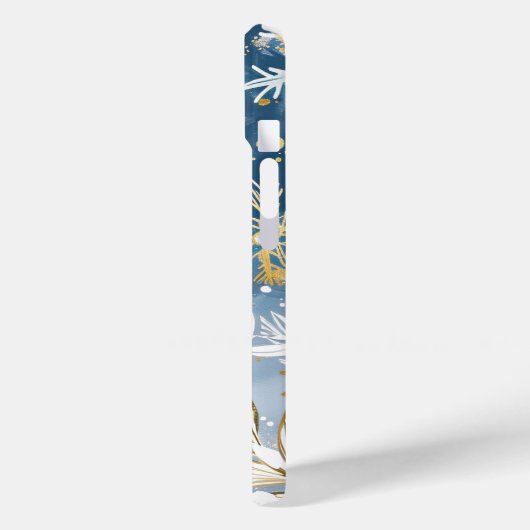 Goldene Schneeflocken und Winter-Folione Case-Mate iPhone Hülle (Rückseite / Links)