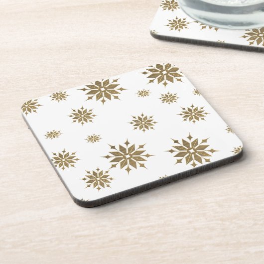 Goldene Schneeflocken Untersetzer (Linke Seite)