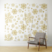 Goldene Schneeflocken Wandteppich (Beispiel (Horizontal))