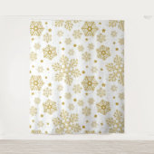 Goldene Schneeflocken Wandteppich (Vorderseite)