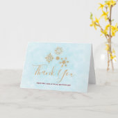 Goldene Schneeflocken Weihnachten Danke Karte (Gelbe Blume)