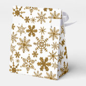 Goldene Schneeflocken Weihnachten Hochzeit Geschenkschachtel (Rückseite)