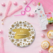 Goldene Schneeflocken Weihnachten Hochzeit Pappteller (Party)