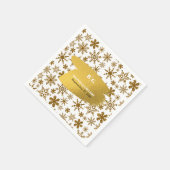 Goldene Schneeflocken Weihnachten Hochzeit Serviette (Ecke)