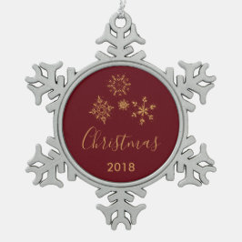 Goldene Schneeflocken Weihnachten Schneeflocken Zinn-Ornament