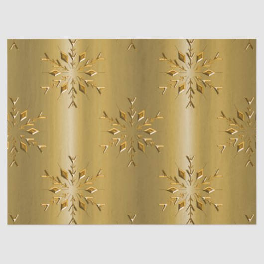 Goldene Schneeflocken Weihnachten Seidenpapier (Vorderseite)