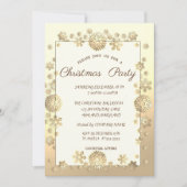 Goldene Schneeflocken Weihnachts-Party Einladung (Vorderseite)