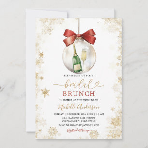 Goldene Schneeflocken Weihnachtsbaum Bridal Brunch Einladung