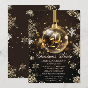 Goldene Schneeflocken, Weihnachtsbaumschmuck 2022 Einladung