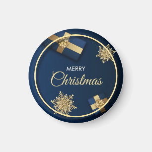 Goldene Schneeflocken Weihnachtskarte, Frohe Weihn Magnet